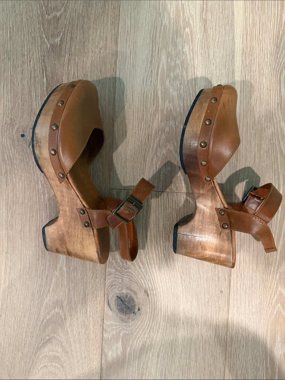 Cordani Brown Leather Slingback Mary Jane Mules - Picture 6 of 7